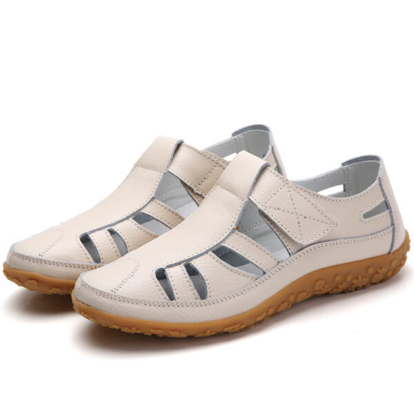 Summer Handmade Retro Soft Sole Leather Velcro Casual Women's Shoes - Image 7