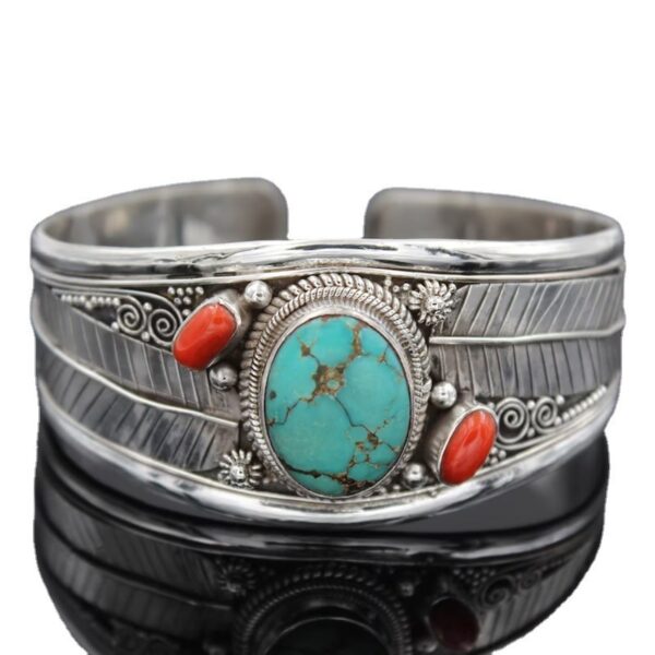 Fashion Jewelry Bohemian Style Turquoise Vintage Pattern Bracelet - Image 4