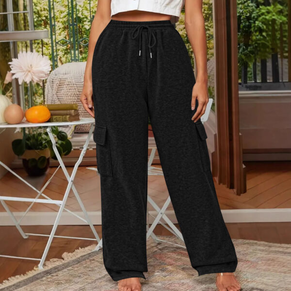 Loose Fashion Pocket Drawstring Women's Sweatpants - Image 3