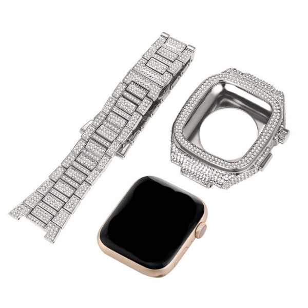 Smart Watch Inlaid Full Diamond Metal Strap - Image 3