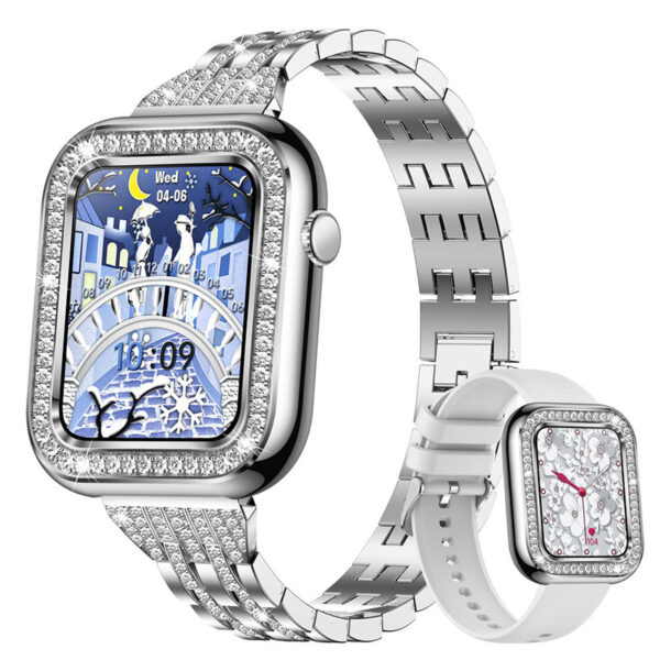 New Square Fashion Women Smart Wristwatch Diamond Waterproof - Image 7