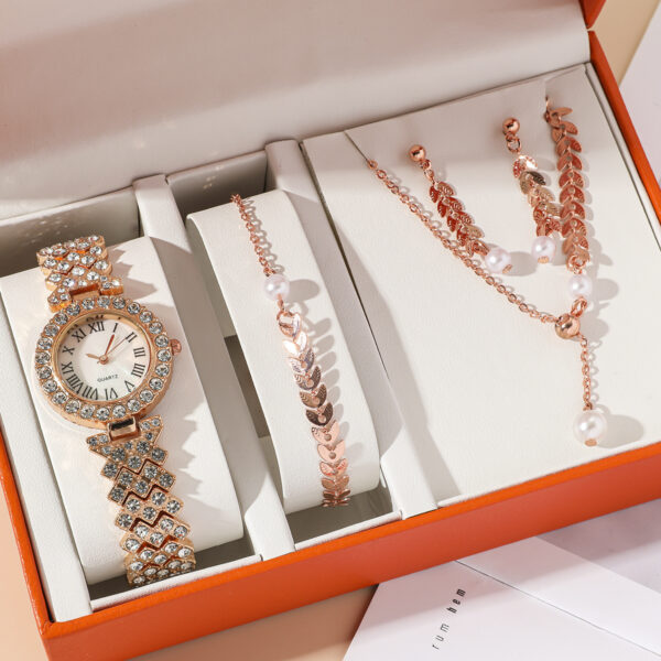 Diamond Women Watches Luxury Fashion Rhinestone Quartz Bracelet Wrist Watch For Women - Image 2