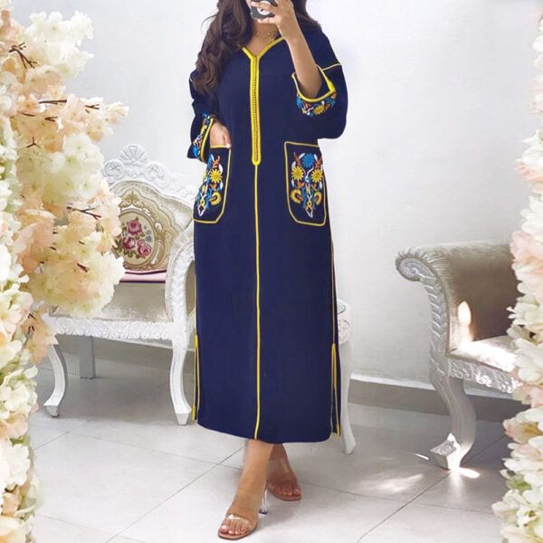 Women Long Dress Dubai Abaya Fashion Hijab - Image 3