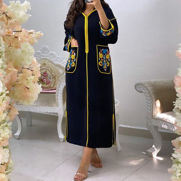 Women Long Dress Dubai Abaya Fashion Hijab - Image 5