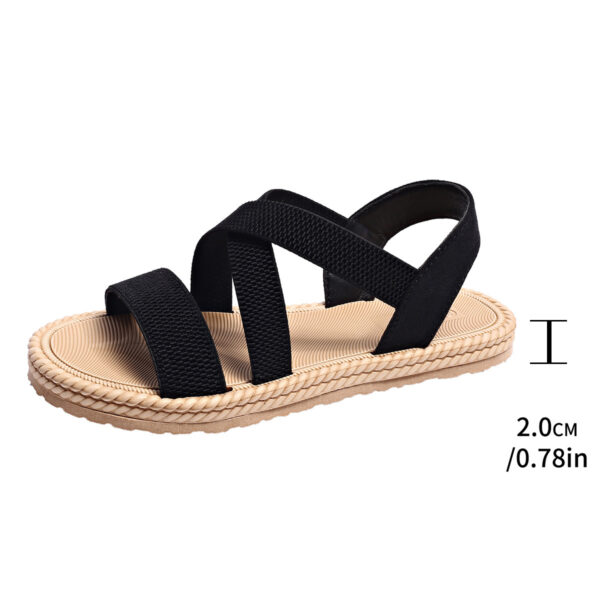 Women's Elastic Band Casual Student Plus Size Beach Roman Sandals - Image 6