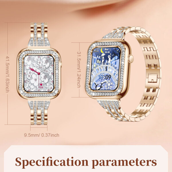 New Square Fashion Women Smart Wristwatch Diamond Waterproof - Image 2