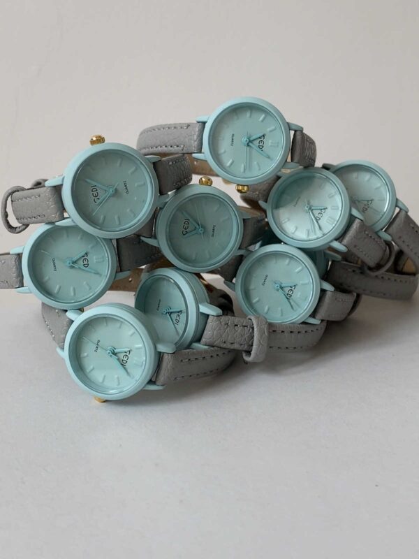 Gray Blue Round Small Dial Belt Women's Simple Fashion Watch - Image 3