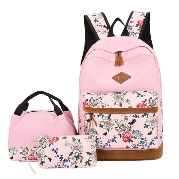 Casual Backpack Three-piece Large Capacity Student Schoolbag Japanese Style - Image 3