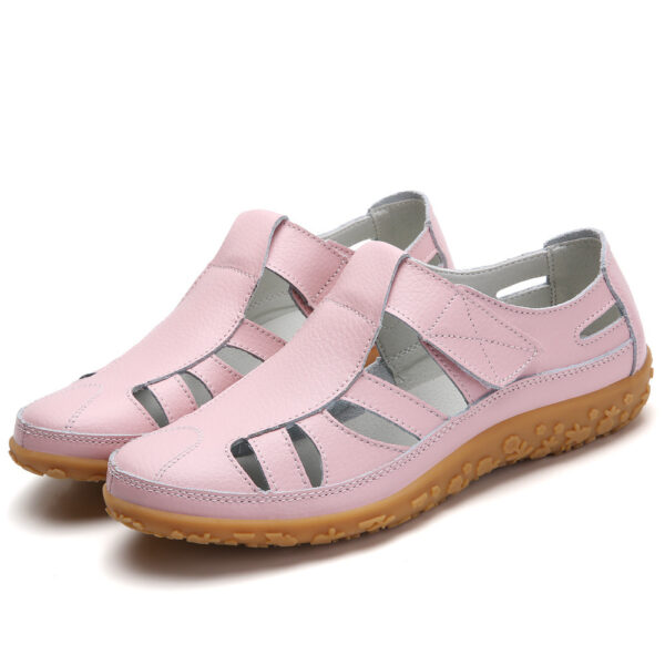 Summer Handmade Retro Soft Sole Leather Velcro Casual Women's Shoes - Image 5