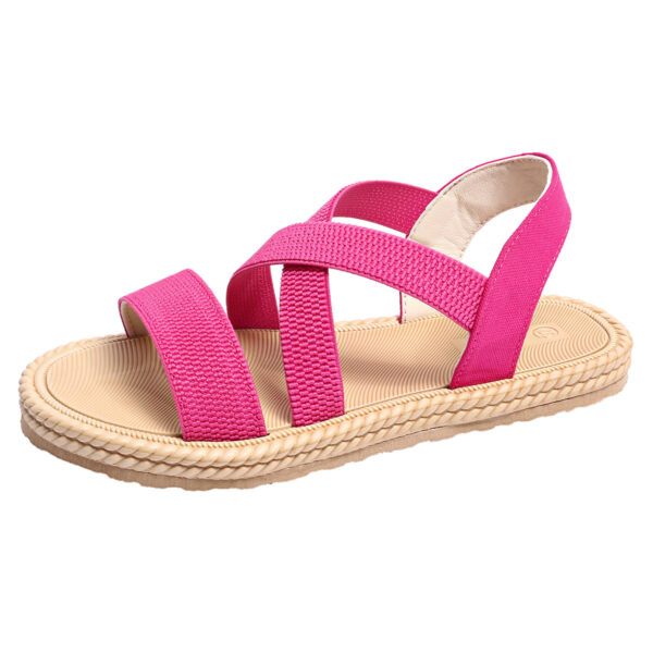 Women's Elastic Band Casual Student Plus Size Beach Roman Sandals - Image 3