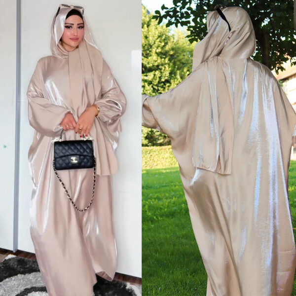 Middle East Dubai Muslim Robe Women's Clothing With Headscarf - Image 2