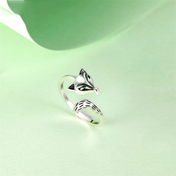 S925  Thai Silver Unisex Fox Ring - Image 3