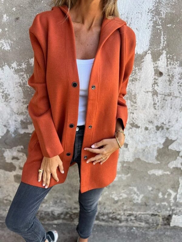 Casual Hooded Single-Breasted Cardigan Fashion Loose Solid Color Jacket Spring And Autumn Women's Clothing - Image 10