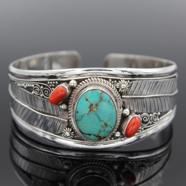 Fashion Jewelry Bohemian Style Turquoise Vintage Pattern Bracelet - Image 7