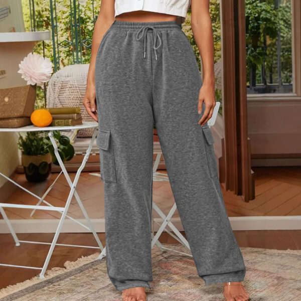 Loose Fashion Pocket Drawstring Women's Sweatpants - Image 7