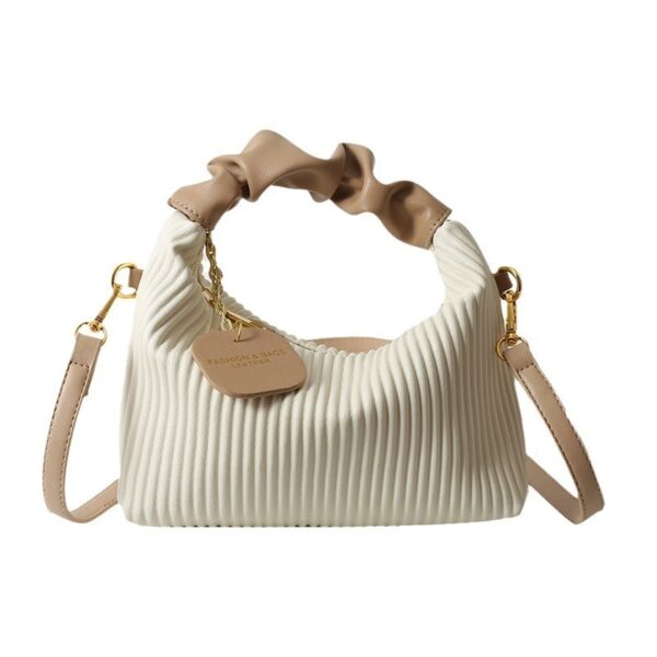 Vertical Striped Handbag Shoulder Messenger Bag - Image 8