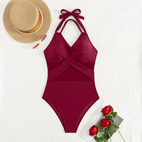 New Fashion One-piece Swimsuit Solid Color - Image 10