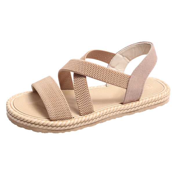 Women's Elastic Band Casual Student Plus Size Beach Roman Sandals - Image 9