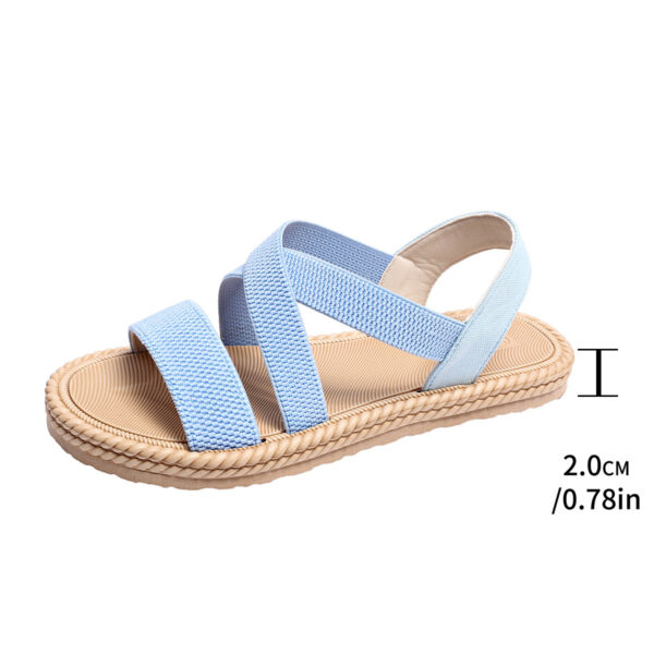 Women's Elastic Band Casual Student Plus Size Beach Roman Sandals - Image 8