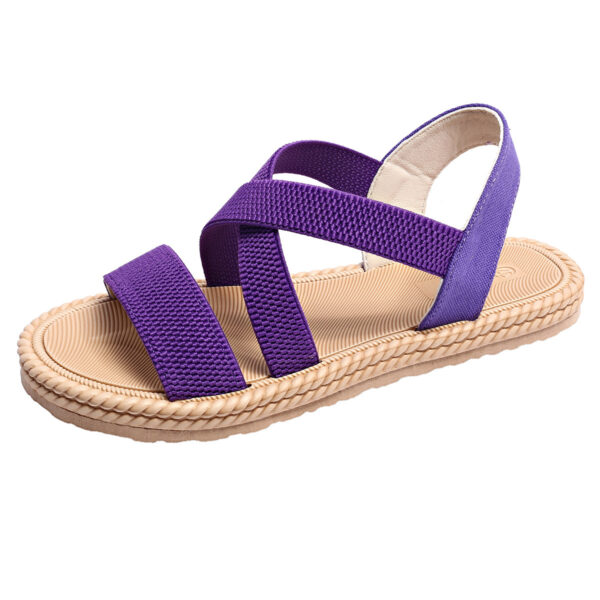 Women's Elastic Band Casual Student Plus Size Beach Roman Sandals - Image 10