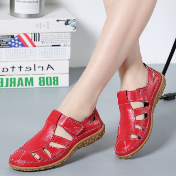 Summer Handmade Retro Soft Sole Leather Velcro Casual Women's Shoes - Image 10