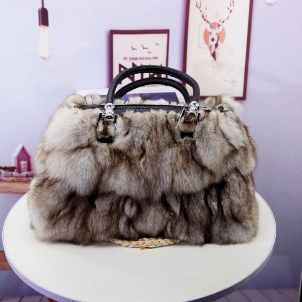 Fox Fur Bag Women's Fur Portable Shoulder Messenger - Image 2