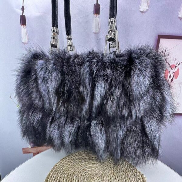 Fox Fur Bag Women's Fur Portable Shoulder Messenger - Image 3