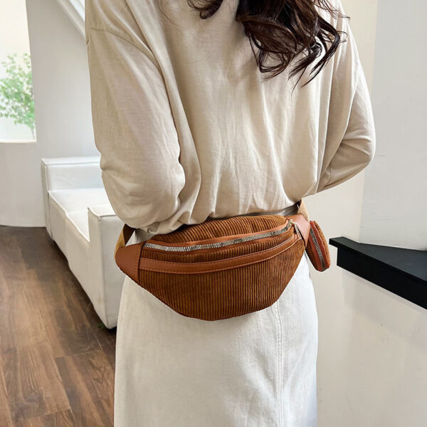 Street Trend Canvas Corduroy Simple Casual Shoulder Bag - Image 2