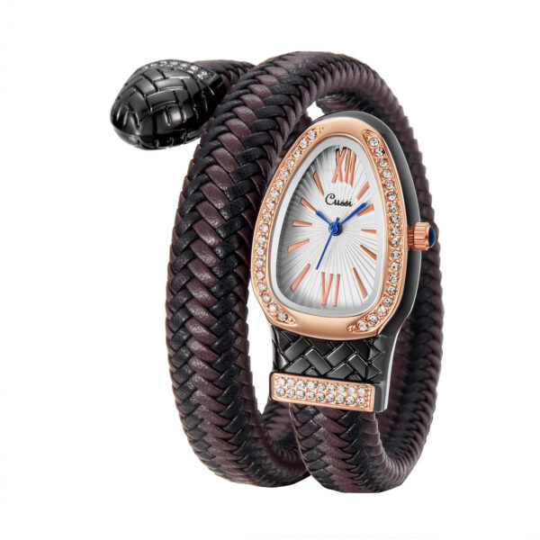 Snake Watch Fashion Quartz Watch Diamond Leather Strap - Image 8