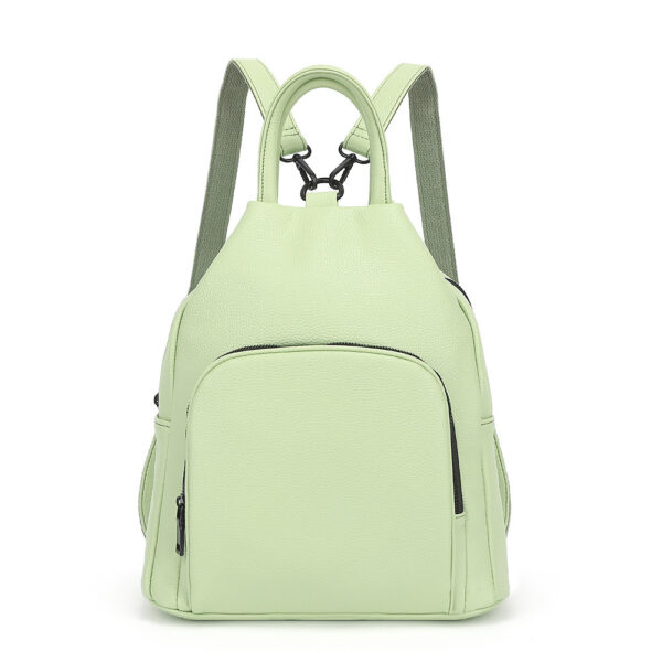 Pu Backpack Practical Soft Leather Zipper Handbag - Image 9