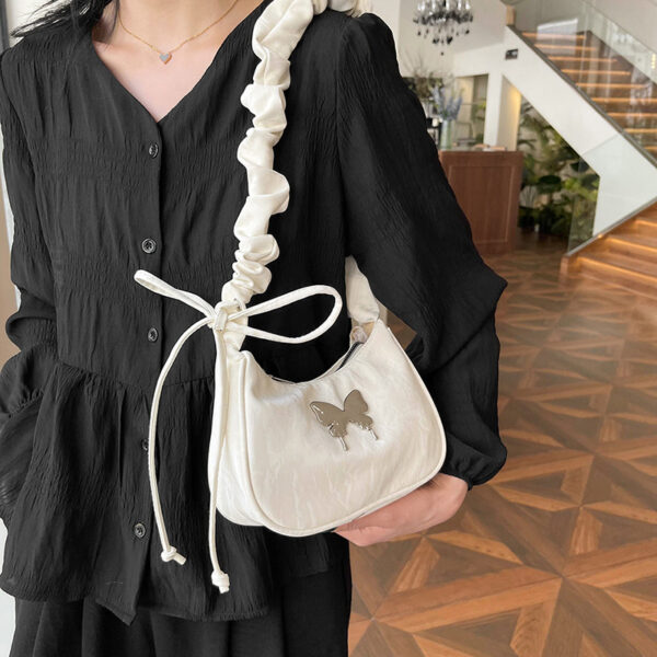 Crossbody Bag Casual Drawstring Bow Shoulder Bag - Image 9