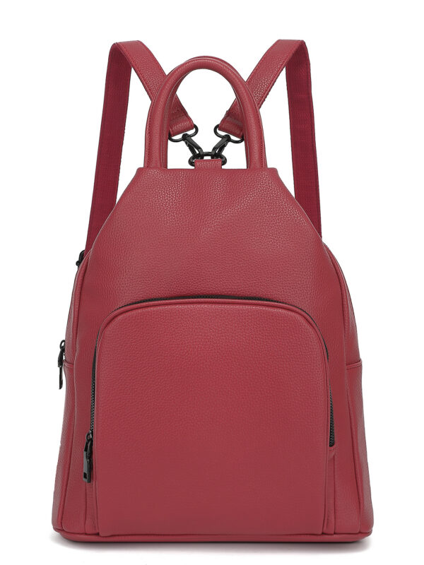 Pu Backpack Practical Soft Leather Zipper Handbag - Image 4