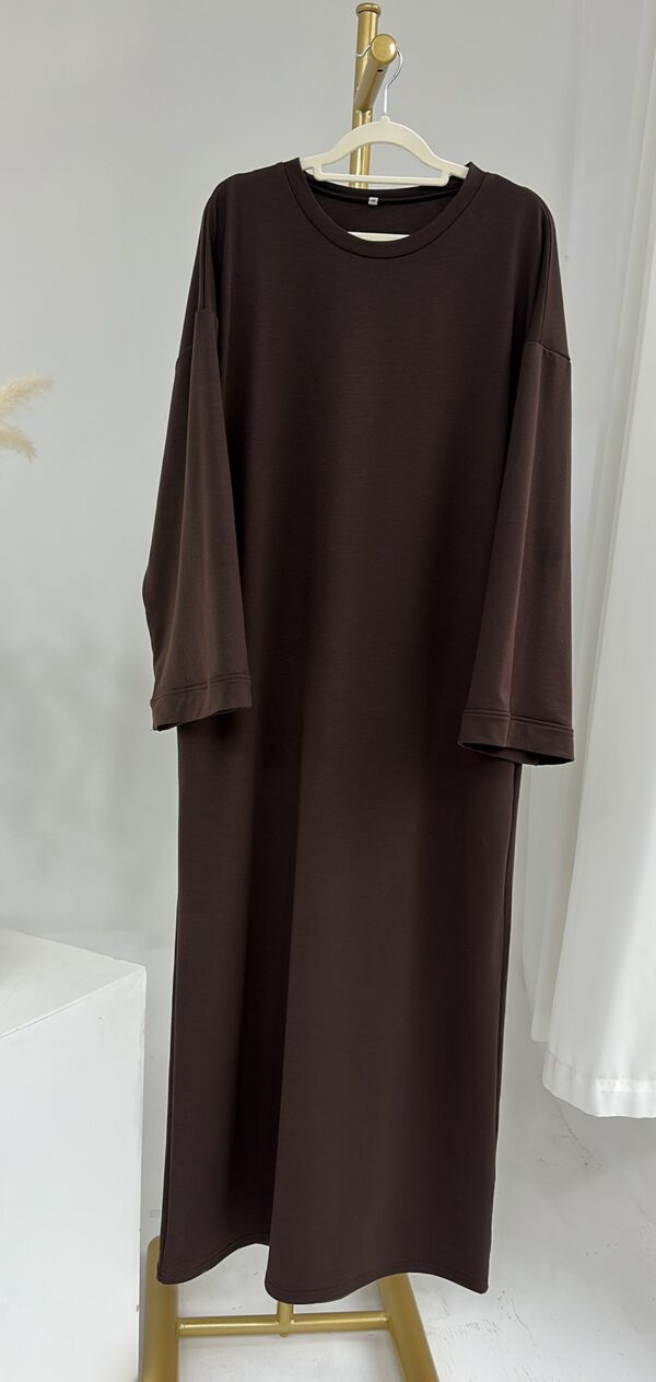 Dubai Middle East Turkey Dubai Solid Color Hoodie Dress - Image 8