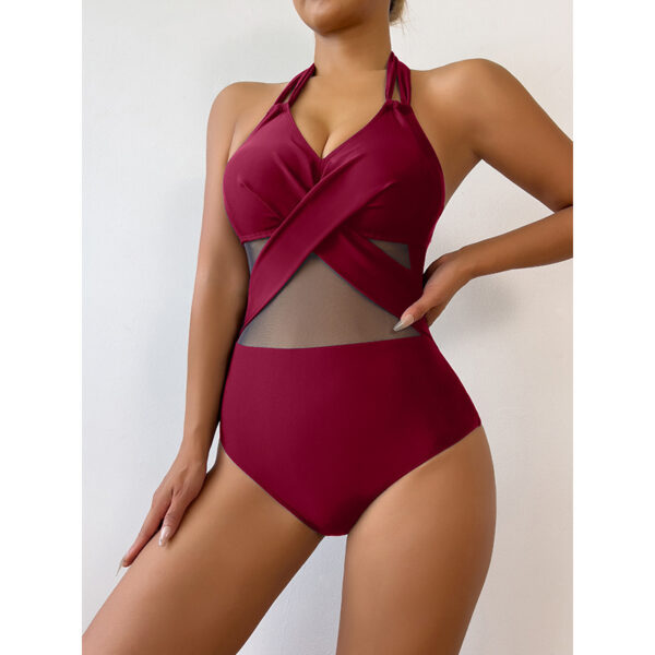 New Fashion One-piece Swimsuit Solid Color - Image 7