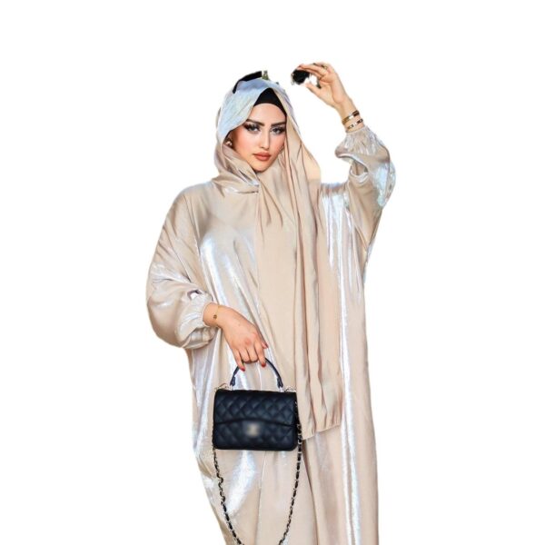 Middle East Dubai Muslim Robe Women's Clothing With Headscarf - Image 4